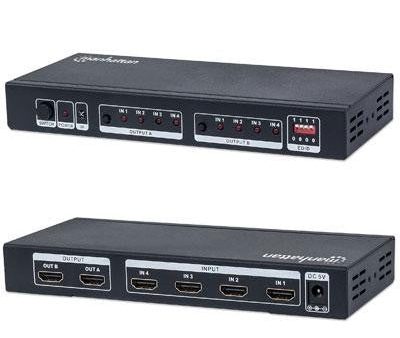 HDMI Matrix 4x2 Black wPSU Online Hot Sale