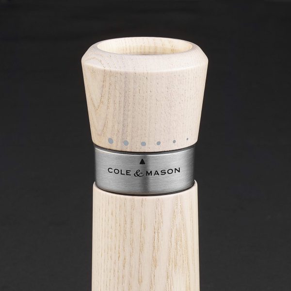 Cole & Mason Lyndhurst H331907 Molinillos de Sal y Pimienta Blanco Nórdico, Gourmet Precision+, Ceniza Manchada, 185mm, Caja de Regalo, Incluye 2 x Molinos For Sale