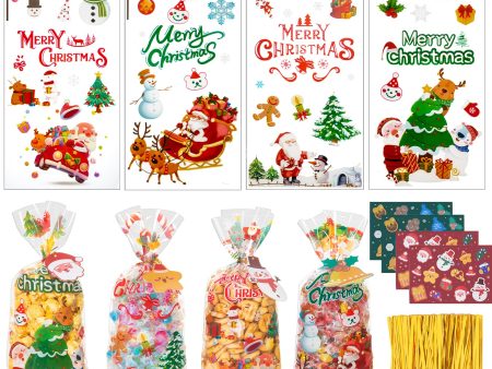 Pack de Bolsas de Celofán Navideñas para Caramelos con Etiquetas de Regalo Discount