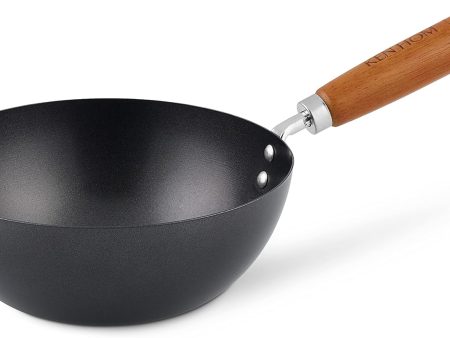 Ken Hom KH320001 Wok Mini de Acero al Carbono Antiadherente, 20cm, Diseño Clásico con Mango de Madera For Sale