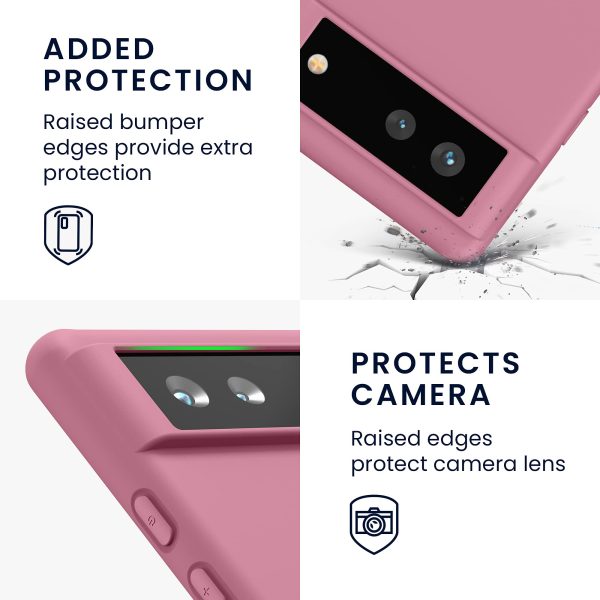 Funda kwmobile para Google Pixel 6 - Diseño elegante y resistente - Rosa Oscuro Embalaje Deteriorado For Discount