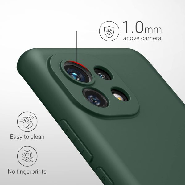 Funda kwmobile para Xiaomi Mi 11 - Ultrafina de TPU y Silicona con Bordes elevados anticaídas - Verde Musgo Embalaje Deteriorado Online now